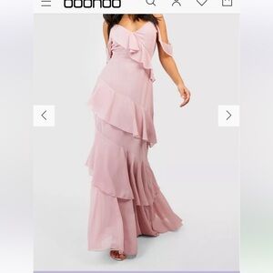 Boohoo maxi ruffle dress